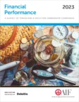 Cover of "Financial Performance 2023," featuring coins, a compass, a magnifying glass, and a map, by Deloitte and AIF.