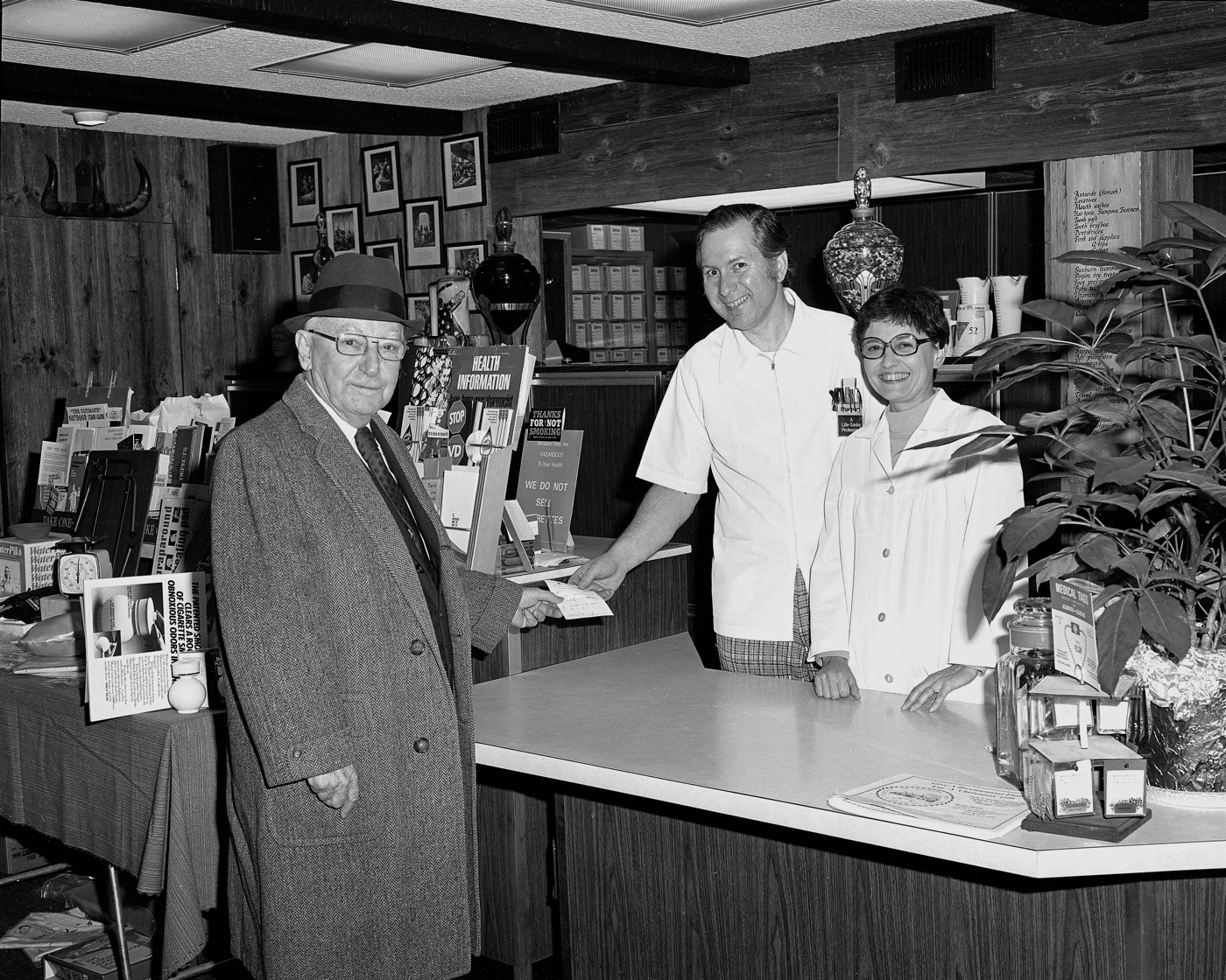 Millers Pharmacy millionth customer celebration, 1976