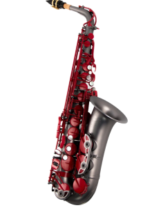 Growling Sax Special Edition Alto Saxophone - Red Lava Keys/Black Body