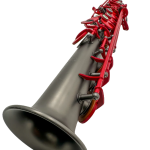Growling Sax Special Edition Straight Soprano Saxophone - Red Lava Keys/Black Body